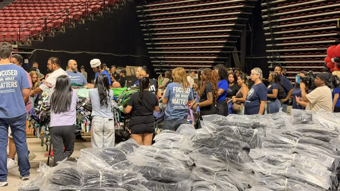 The Pack the Mack giveaway in full swing.